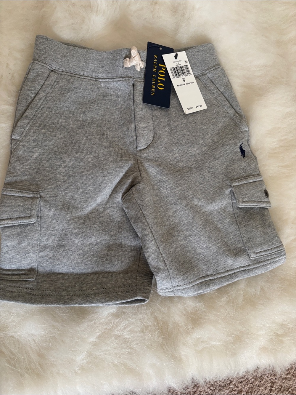 Polo by Ralph Lauren Light Gray Boy's Cargo Sweat Shorts